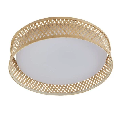Image of Lindby LED ceiling light Eilif, bamboo, Ø 40 cm
