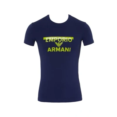 Image of Emporio Armani Men&#039;s Megalogo Crew Neck T shirt Shirt, Ink., S UK