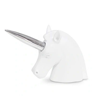 Image of Balvi pen &amp; paperweight unicorn White colour In the shape of a Resin