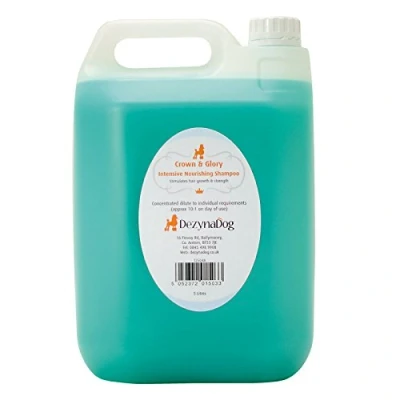 Image of DezynaDog Crown &amp; Glory Intensive Nourishing Dog Shampoo for Smelly Dogs Nourishes, Repairs Revitalises Dog&#039;s Coat Perfect Long Thick Coats Gentle Formula, 5 Litre