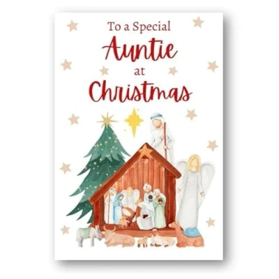 Image of Second Ave Auntie Christmas Nativity Xmas Holiday Festive Greetings Card