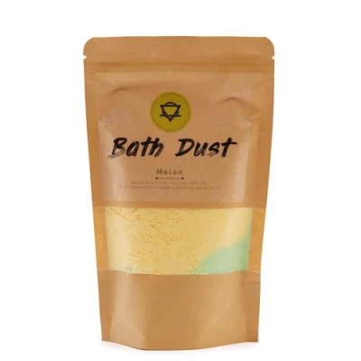Image of Melon Bath Dust 190g: Luxurious Bomb Powder for Soothing &amp; Nourishing Baths, Enriched with Shea Butter, Delightful Fragrance