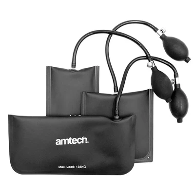 Image of Amtech J1820 Inflatable Air Wedge Set, 3 Bags for Lifting, Levelling, Auto and Household use, Max 135kg Load Capacity