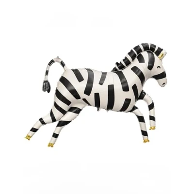 Image of Zebra Foil Party Balloon, Childrens Animal Birthday Balloon Decorations, Safari Balloons, Decoration