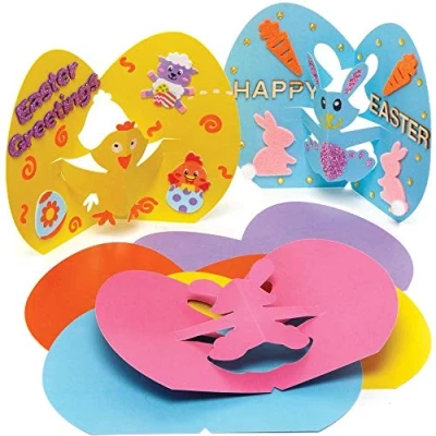 Image of Baker Ross Chick &amp; Bunny Pop Out Cards Pack of 10, Easter Crafts for Kids (AX773)