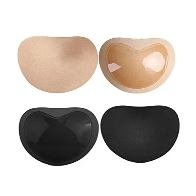 Image of DGYAO Self Adhesive Bra Pad Enhancer Breast Inserts Push Up Pads One Pair of Bikinis Swimsuit Removable (Free, Black+Nude)…