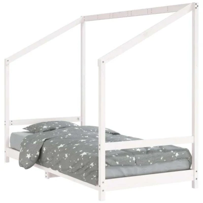 Image of vidaXL Kids Bed Frame White 90x190 cm Solid Wood Pine
