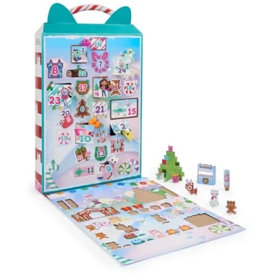 Image of DreamWorks Gabby’s Dollhouse Advent Calendar 2023, 24 Surprise Toys with Figures, Stickers and Accessories, Kids’ for Girls Boys Aged 3+