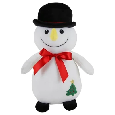 Image of Eurowrap 8&quot; Plush Christmas Soft Toy Snowman Themed Adorable Perfect for Children, Gifts, Presents Kids