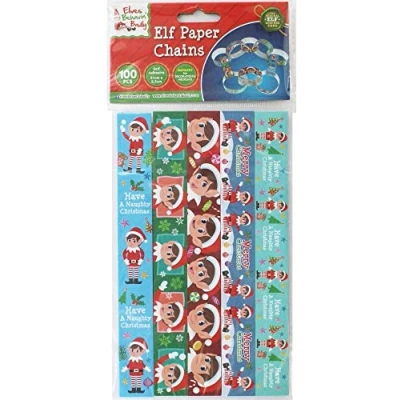 Image of 100 Elf paper Chains Elves Behaving Badly Christmas Decoration Craft Fun Make at Home
