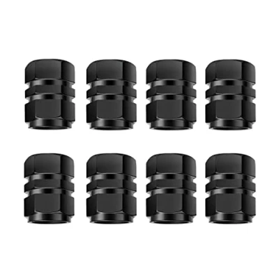 Image of Rnitle Dust Caps[8 Pieces],Aluminium Valve caps,Metal Wheel Caps,Aluminum Car Tire Stem Caps Hexagon Covers Replacement for Tyres(Black)