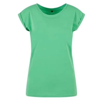 Image of Build Your Brand Women&#039;s By021 ladies Extended Shoulder Tee T Shirt, Fresh Green, 3XL