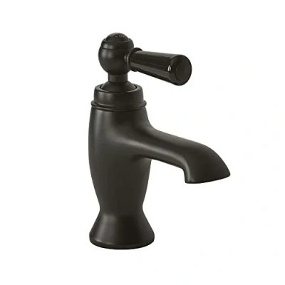Image of Milano Elizabeth Traditional Mono Bathroom Basin Mixer Tap Lever Handle Black