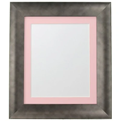 Image of FRAMES BY POST Hygge Picture Photo Frame, Plastic Glass, Pewter with Pink Mount, 24 x 20 Image Size 16 Inches