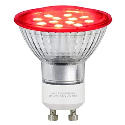 Image of Long Life Lamp Company 3w Red GU10 LED Colour Light Bulb 240v