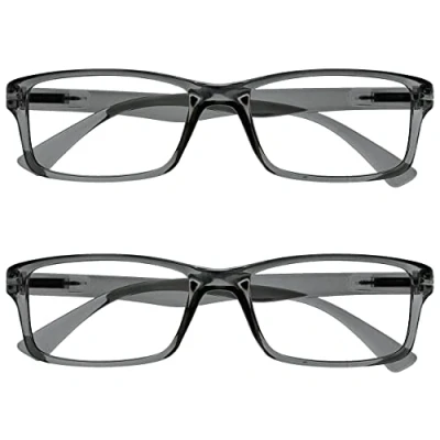 Image of The Reading Glasses Company Grey Readers Value 2 Pack Designer Style Mens Womens RR92 7 +2.50