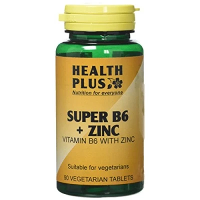 Image of Health Plus Super B6 + Zinc Vitamin B Supplement 90 Tablets