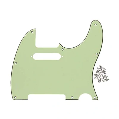 Image of FLEOR 8 Hole 3Ply Mint Green TL Pickguard Single Coil Neck Cut Guard Plate with Mounting Screws for U.S./Mexican Standard TE Replacement