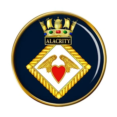 Image of HMS Alacrity, Royal Navy Pin Badge