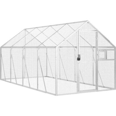 Image of vidaXL Aviary Silver 1.79x4x1.85 m Aluminium