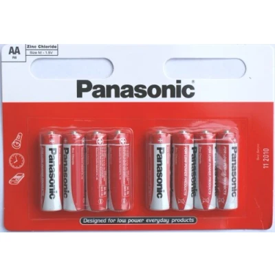 Image of PANASONIC AA Zinc Chloride Red Color Disposable Batteries R6 Pack of 4, 200 g