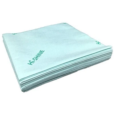 Image of Hi Shine 10 Next Generation Microfibre Cloth 40x40cm Chemical Free Cleaning for Glass, Glasses, Stainless Steel, Shiny Surfaces, Window Cloths Glass Green