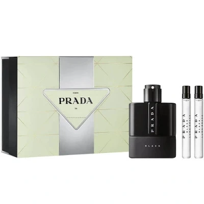 Image of Prada Luna Rossa Black Eau de Parfum 100ml Gift Set 2023 (Contains EDP and 10ml Travel Spray)