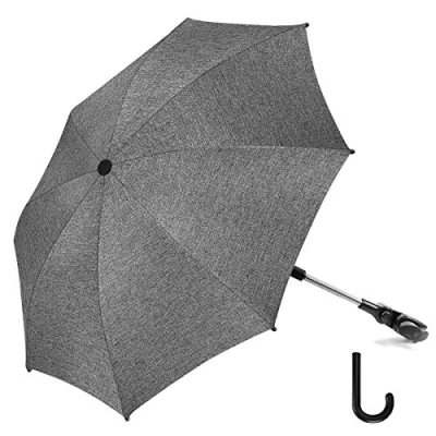 Image of Baby Pram Umbrella 73cm Diameter Parasol for Pram,Stroller,Pushchair 50+ UV Sun Protection+Free Handle Grey
