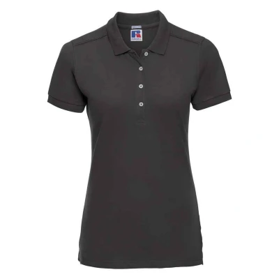 Image of Russell Athletic Womens/Ladies Pique Stretch Polo Shirt (Black) Size 2XL