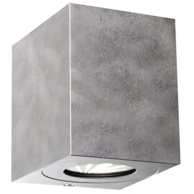 Image of Nordlux Canto Kubi 2 LED outdoor wall light, galvanised