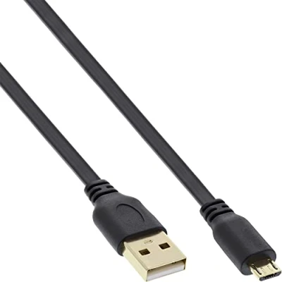 Image of InLine 31750F Flat Cable/USB A Male to Micro B (Micro USB 2.0) / 5 m 1 x 2.0 Flachkabel