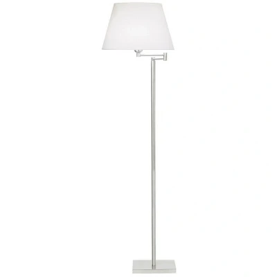 Image of Dover Floor Lamp Satin Nickel with Tappered Shade E27 60W