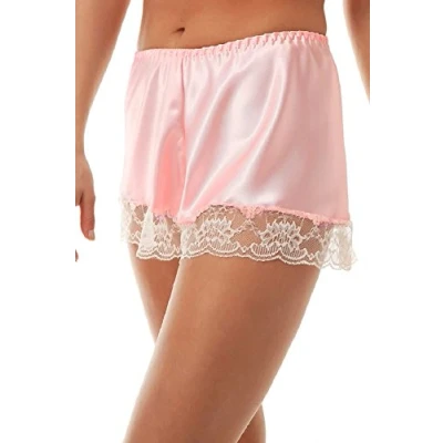Image of undercover lingerie F58 Womens Luxury Satin French Knickers Pink XOS