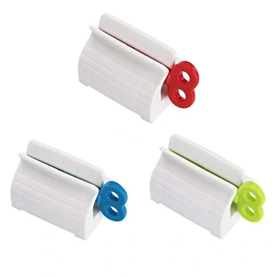 Image of Cosswe 3 Pieces Toothpaste Squeezer ，Rolling Tube Seat Holder Stand Rotate Dispenser
