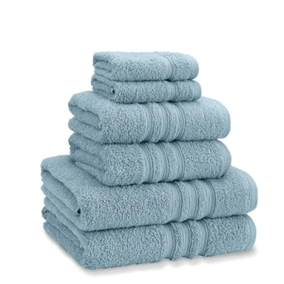 Image of Catherine Lansfield Zero Twist Cotton 6 Piece Towel Bale Set Blue
