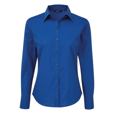 Image of Premier Womens/Ladies Long Sleeved Shirt (Royal Blue) Size 30