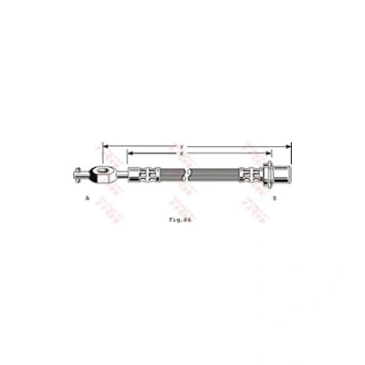 Image of 9094702463, 9094702505, 9094702541, 9094702575 Brake Hose TRW PHD181 290mm M10x1 Internal Thread TOYOTA: Carina 2 Limousine, Corolla V FX Compact