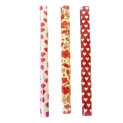 Image of Melody Jane Dolls House Red Valentines Wrapping Paper Rolls Miniature Shop Accessory 1:12