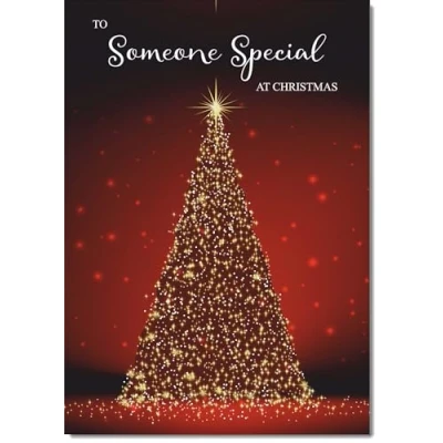 Image of doodlecards Someone Special Christmas Card Red Tree Medium Size for with Plain Envelope