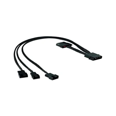 Image of Phobya Y adaptor 4Pin Molex to 2x PWM and 3Pin 30cm black cables Fan &amp; adptors