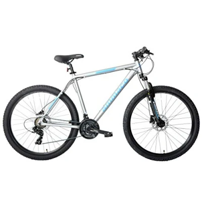 Image of Ammaco Osprey V2 27.5&quot; 650B Wheel Mens Hardtail Front Suspension Mountain Bike Hydraulic Disc Brakes 21 Speed Alloy 19&quot; Frame Silver Blue