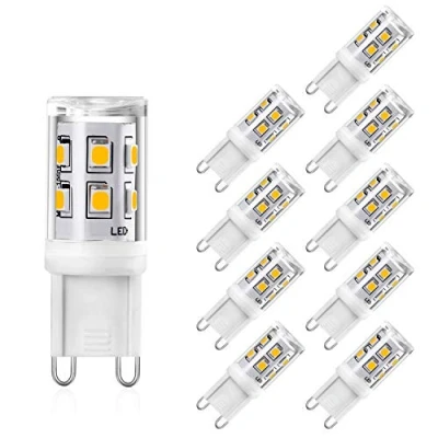 Image of YUIIP G9 LED Light Bulb 2W, Replaces 20W/25W Halogen, 3000K Warm White, Non Dimmable, 360 Beam Angle, Pin Base, Energy Efficient, AC220 240V, 10 Pack