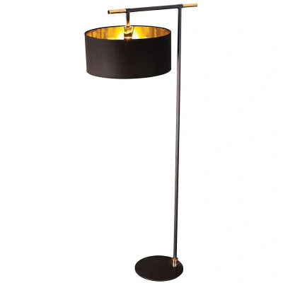 Image of Balance Floor Lamp with Shade, Black, Polished Brass