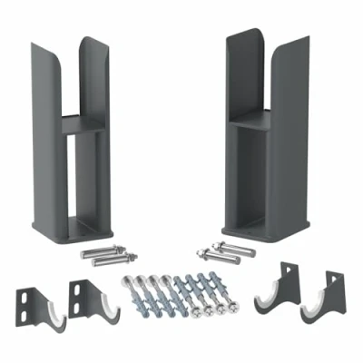 Image of DuraTherm® Floor Mounting Radiator Leg Kit Feet Freestanding Supports for Double Flat Panel Radiators, Anthracite Grey