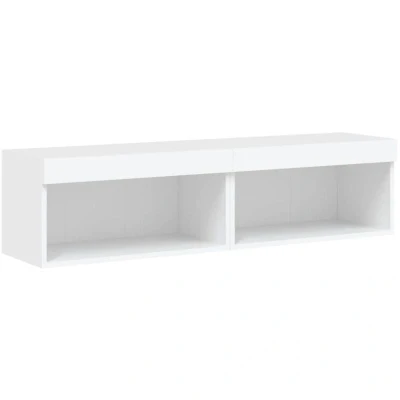 Image of vidaXL TV Cabinets with LED Lights 2 pcs White 60x30x30 cm