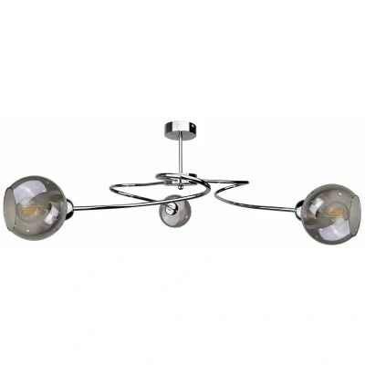 Image of Blom Multi Arm Semi Flush Ceiling Light Silver, 65cm, 3x E27
