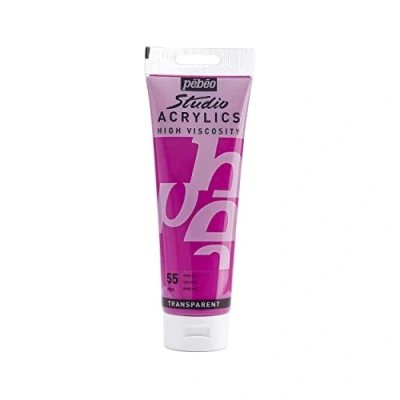 Image of Pébéo 169 055 Studio Acrylics Fine Acrylic Paint Pink Azo Pink, 250 ml