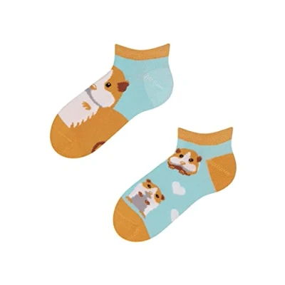 Image of Dedoles Unisex Socks for Women, Men &amp; Kids Cotton Funny Designs Football Bicycle Horses Plants Firefighter Gift Mismatched, Design: Cavies in Love, Colour: Blue, Size: 6 8K UK