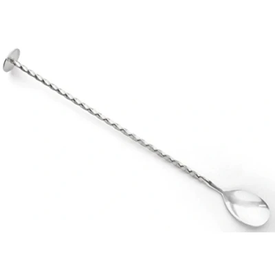 Image of Leopold Vienna Cocktail Spoon Twisted, Stainless Steel, Silver, 20 x 280 mm
