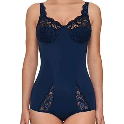 Image of Susa Women&#039;s Body With Elastic Lace Latina Bodysuit, Blue (Navy 022), 75B